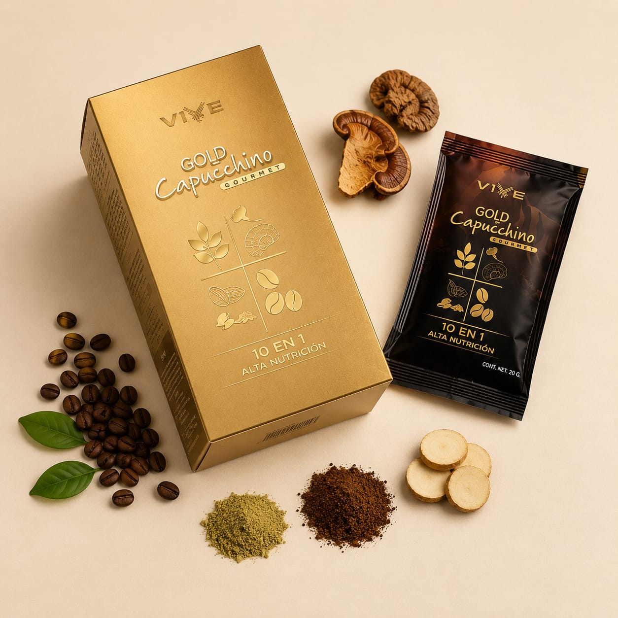 GOLD CAPUCCHINO GOURMET 10 EN 1 ALTA NUTRICION