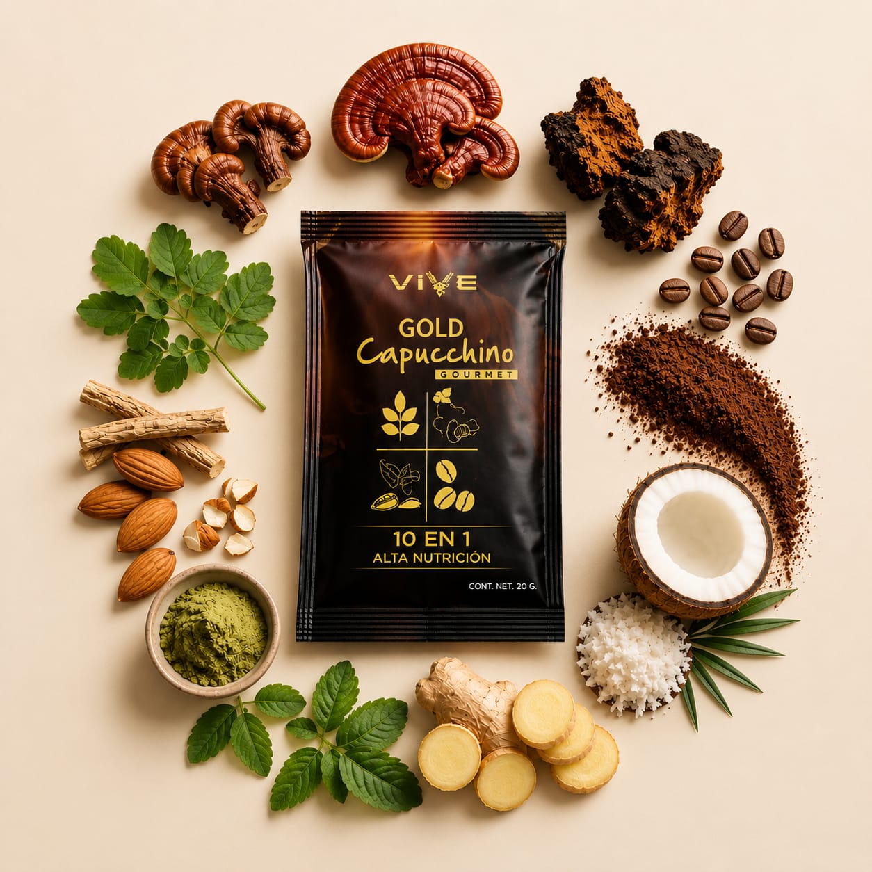 GOLD CAPUCCHINO GOURMET 10 EN 1 ALTA NUTRICION